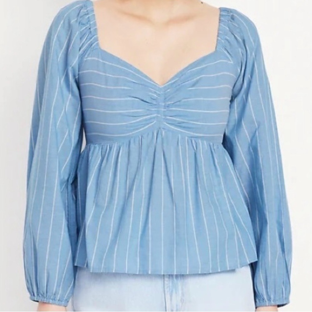 Old Navy Blue Striped Women's Top